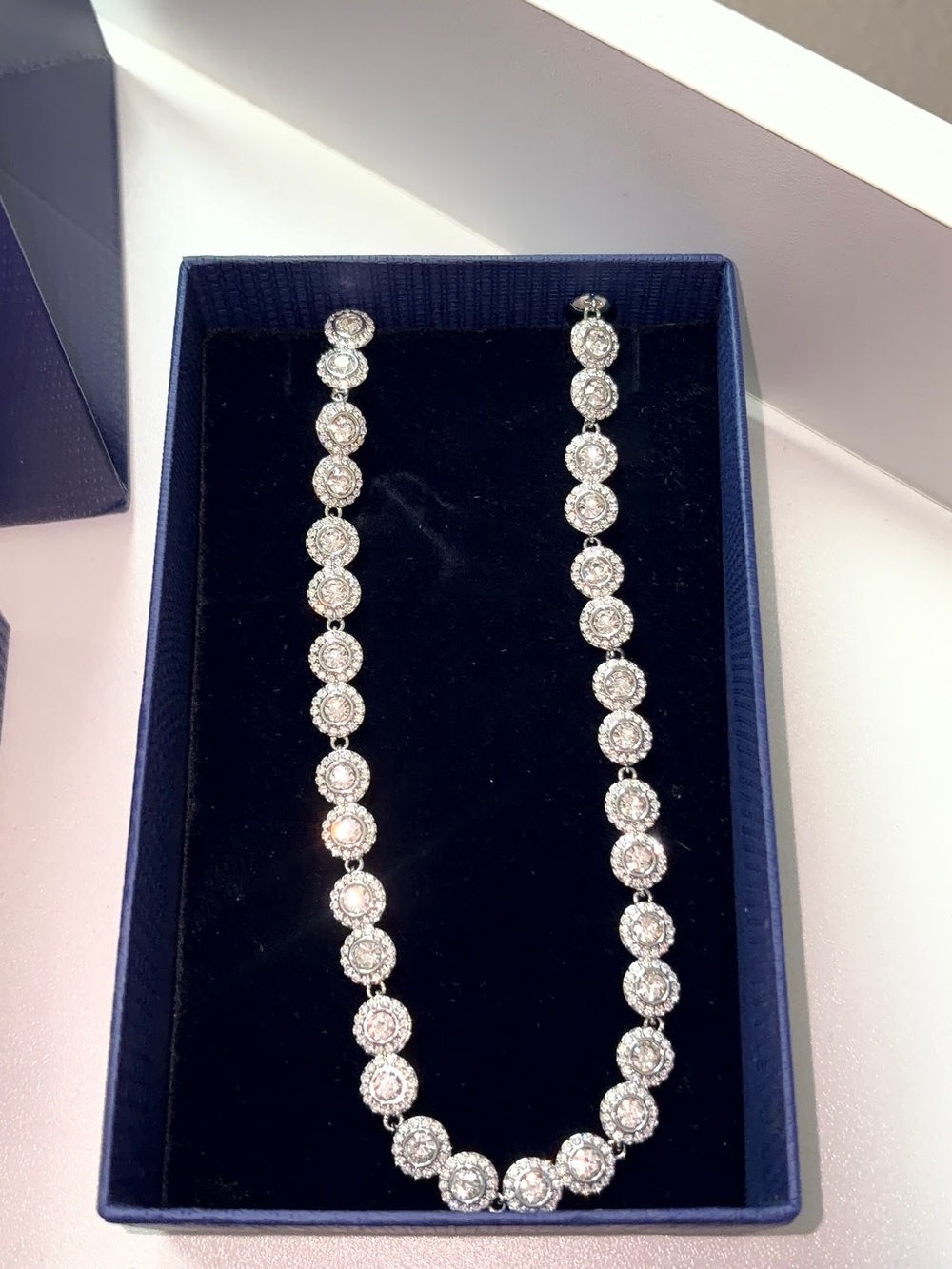 Swarovski Clear Crystal Station Necklace - Picture 5 of 6